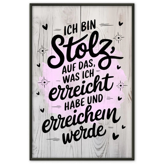 Affirmations Poster Ich bin stolz auf mein Erreichtes