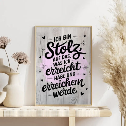 Affirmations Poster Ich bin stolz auf mein Erreichtes