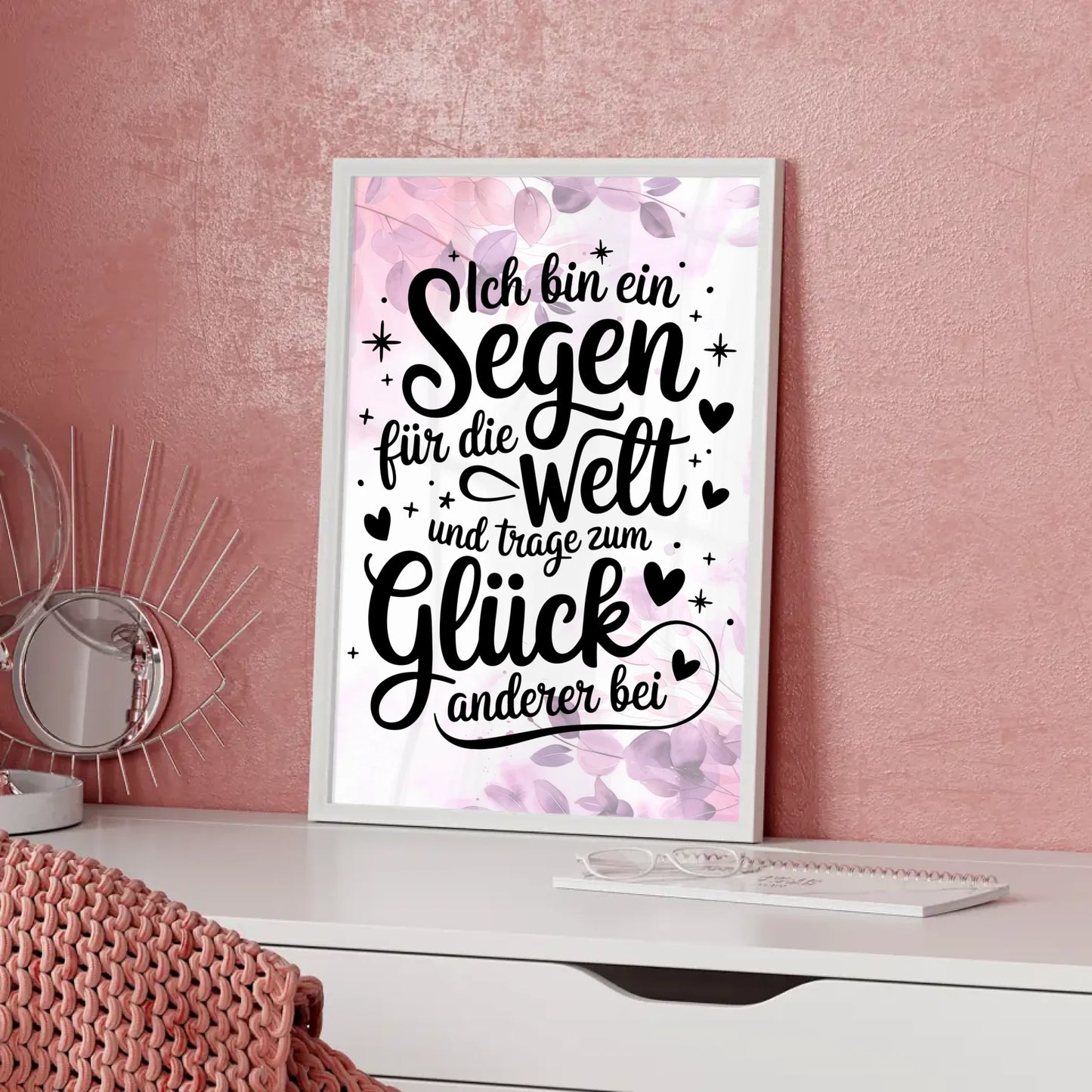 Affirmationsposter Ich bin ein Segen für die Welt positiv