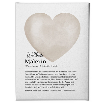 Leinwand Definition Malerin Malen mit Namen Geschenk erstellen