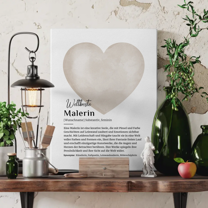 Leinwand Definition Malerin Malen mit Namen Geschenk erstellen