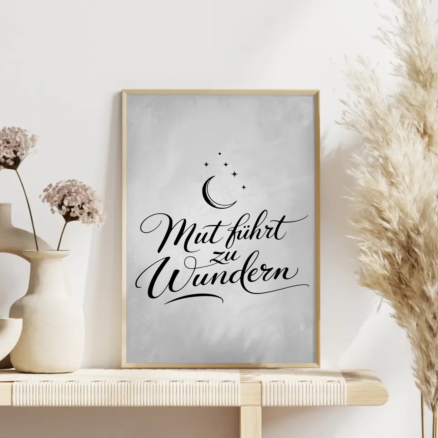 Affirmationsposter Mut führt zu Wundern positiv gestalten