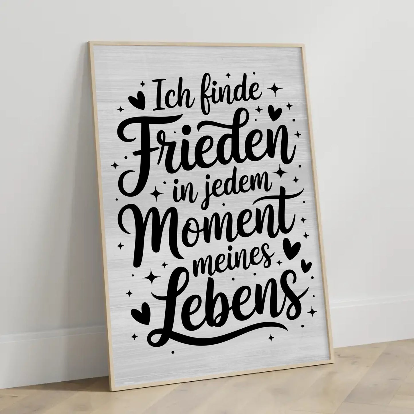 Affirmationsposter Ich finde Frieden positiv für jeden Moment