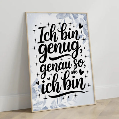 Affirmations Poster Ich bin genug genau so wie ich bin