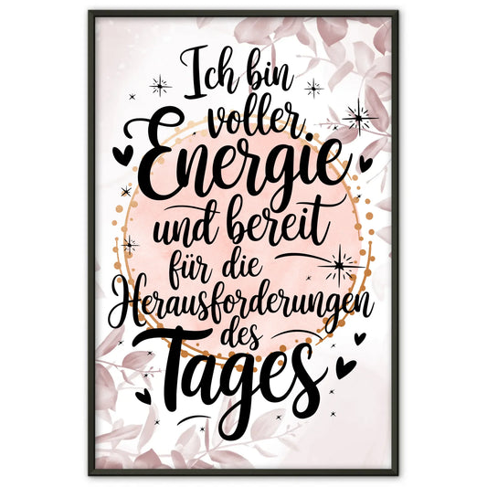 Affirmationsposter Ich bin voller Energie positiv gestalten