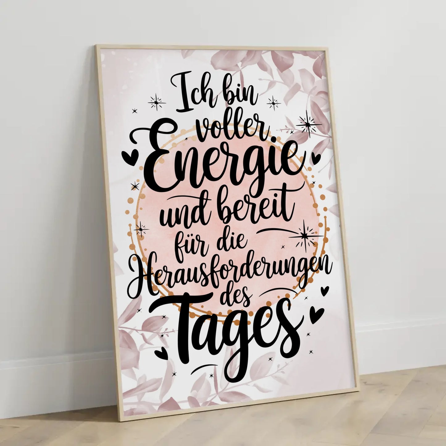 Affirmationsposter Ich bin voller Energie positiv gestalten