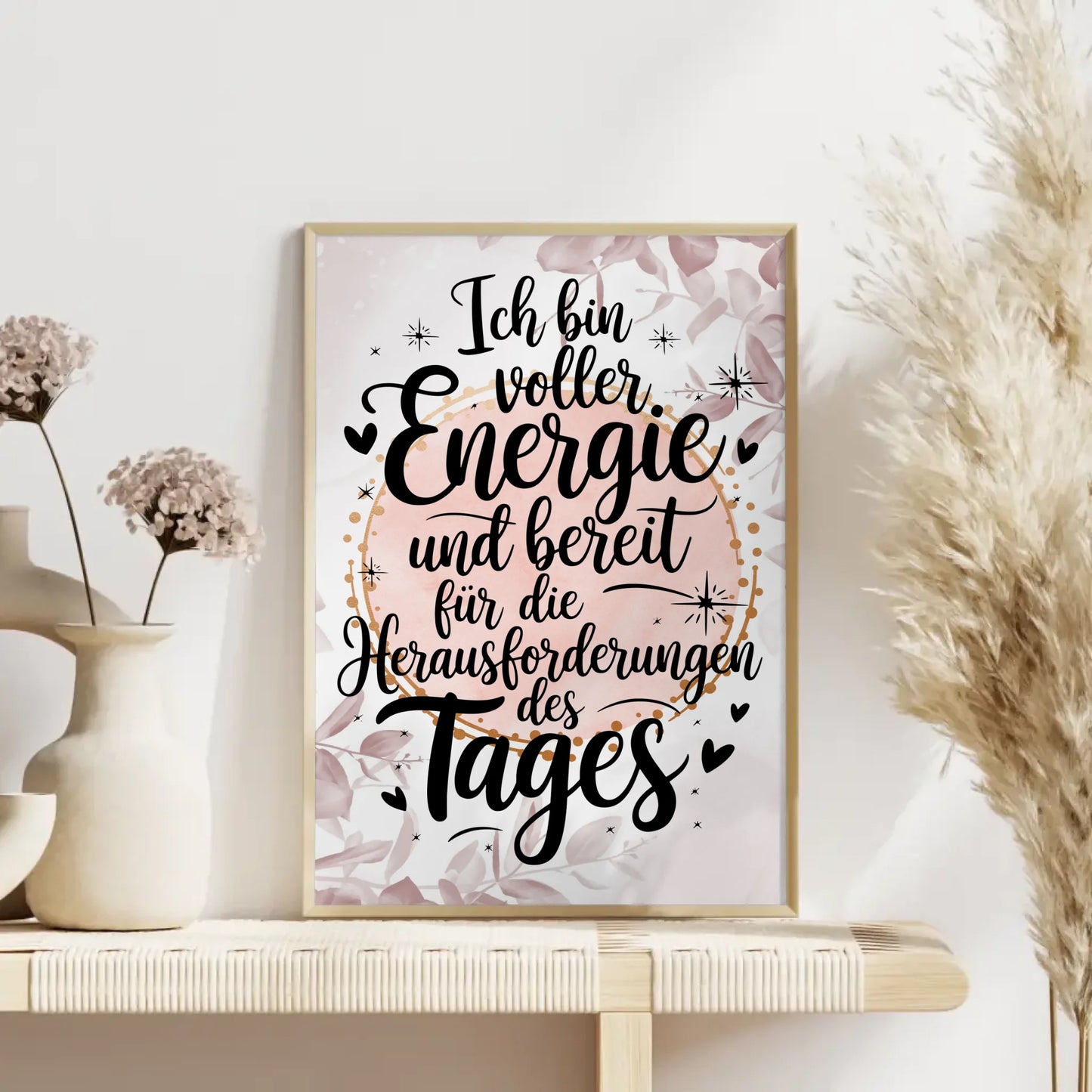 Affirmationsposter Ich bin voller Energie positiv gestalten