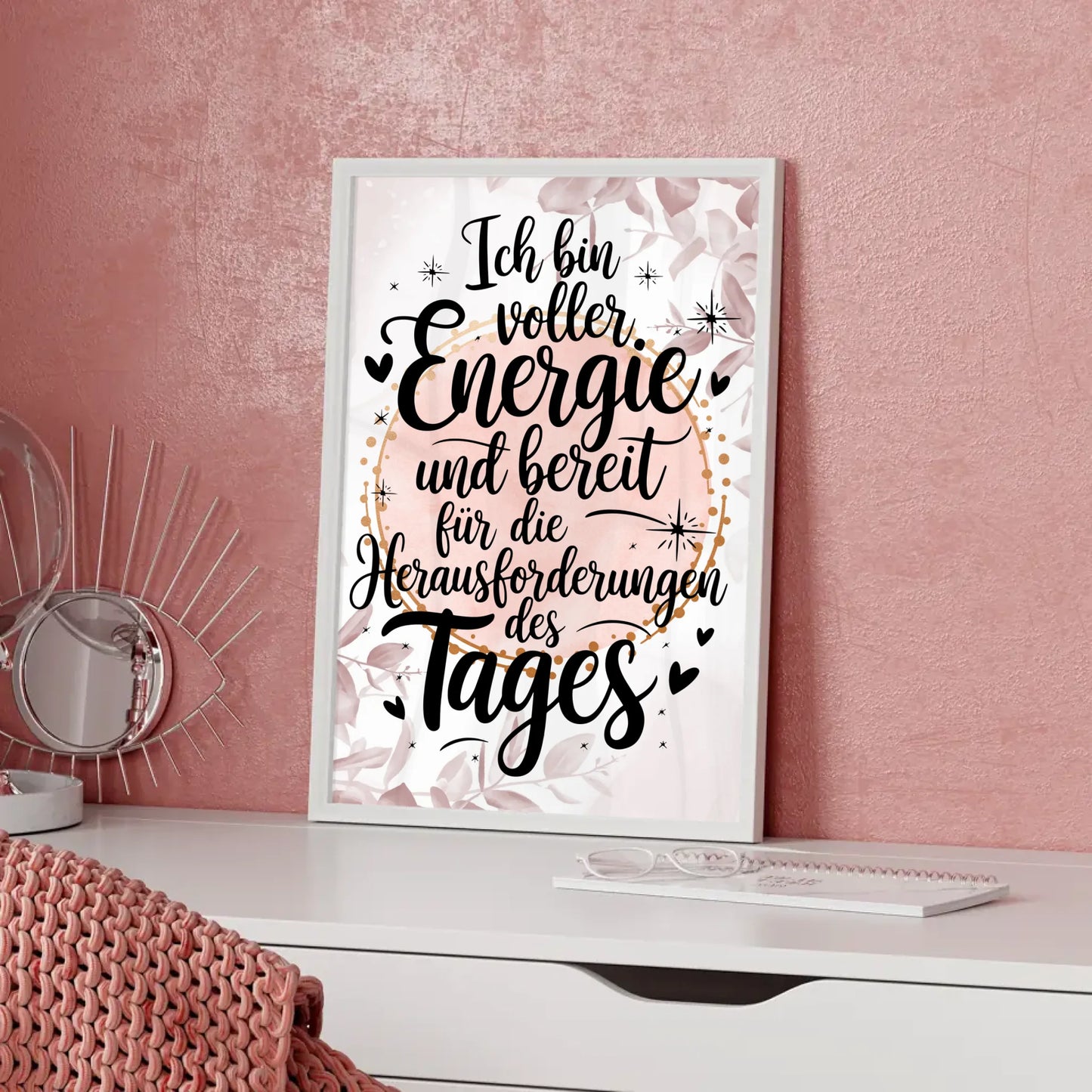 Affirmationsposter Ich bin voller Energie positiv gestalten