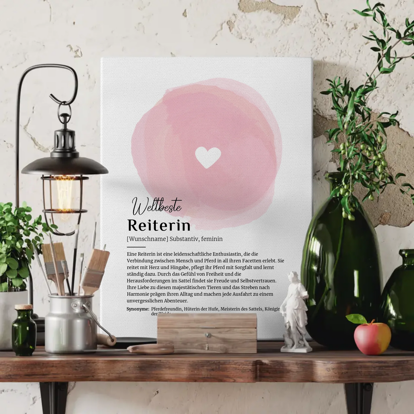 Leinwand Definition Reiterin Reiten mit Namen Geschenk