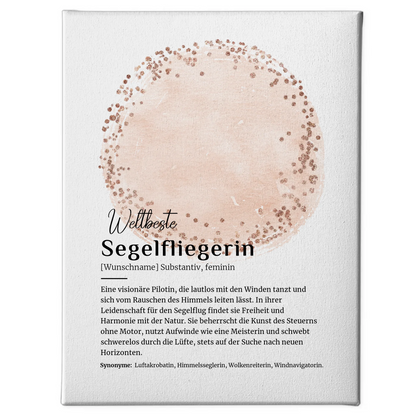 Leinwand Definition Segelfliegerin Segelfliegen mit Namen Geschenk