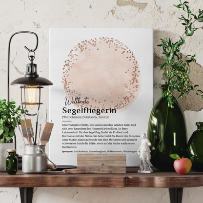 Leinwand Definition Segelfliegerin Segelfliegen mit Namen Geschenk