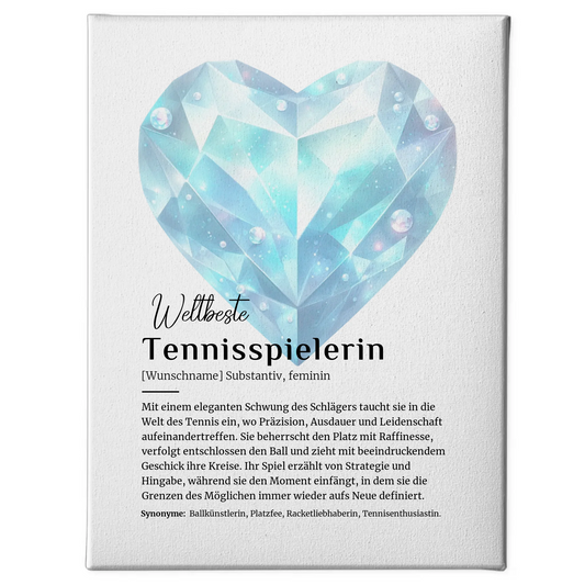 Leinwand Definition Tennisspielerin Tennis mit Namen Geschenkidee
