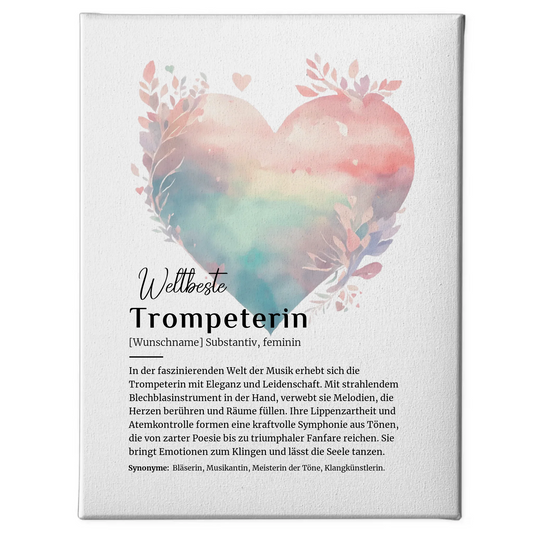 Leinwand Definition Trompeterin Trompete mit Namen Geschenkidee