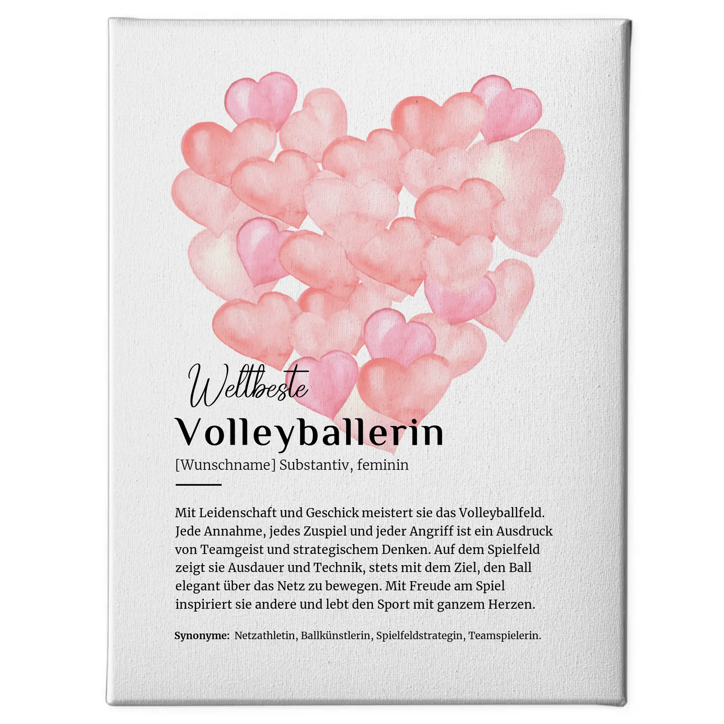 Leinwand Definition Volleyballerin mit Namen Geschenk personalisiert