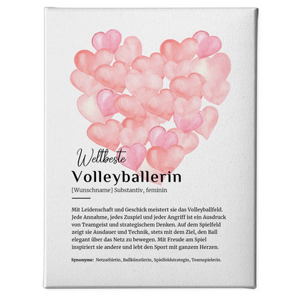 Leinwand Definition Volleyballerin mit Namen Geschenk personalisiert