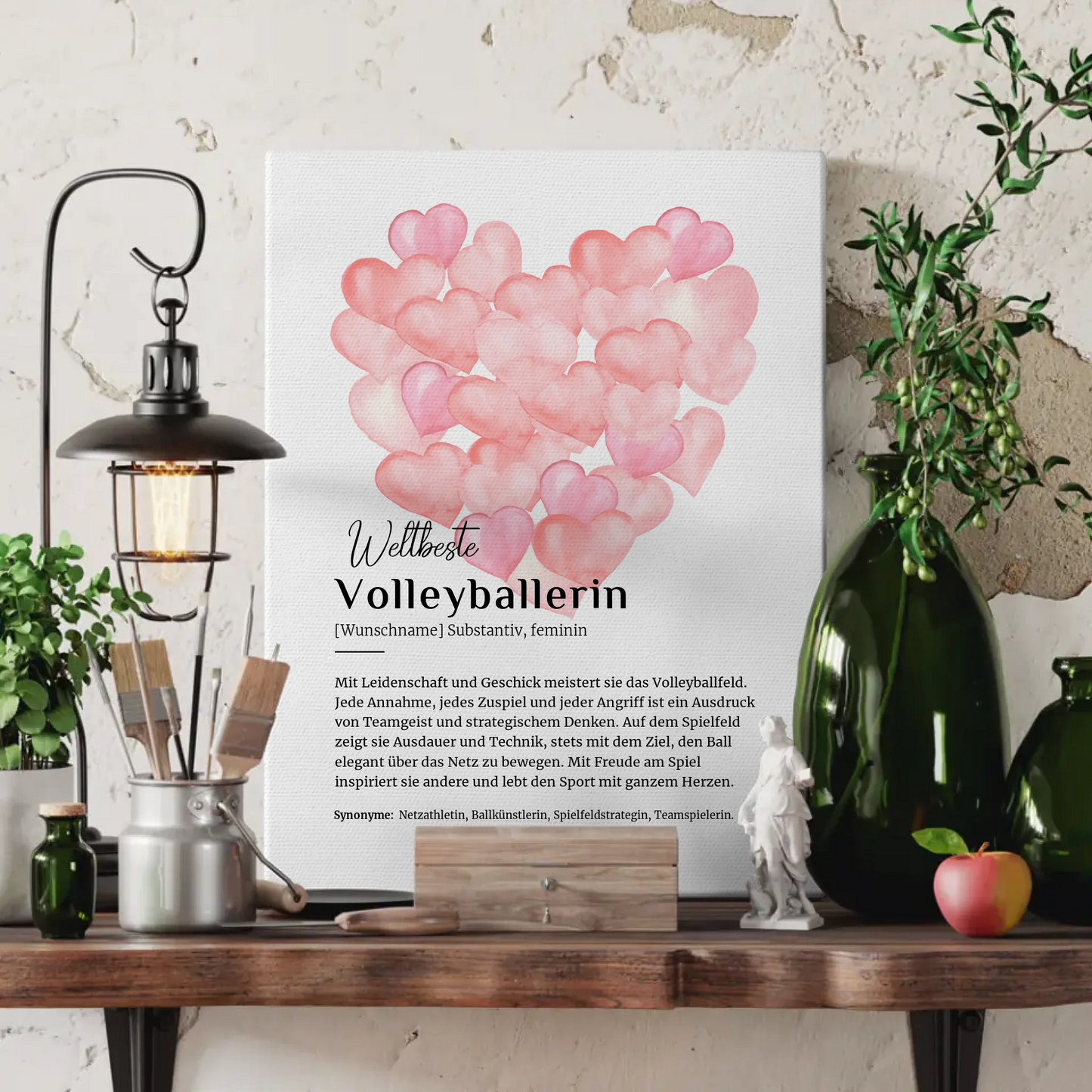 Leinwand Definition Volleyballerin mit Namen Geschenk personalisiert