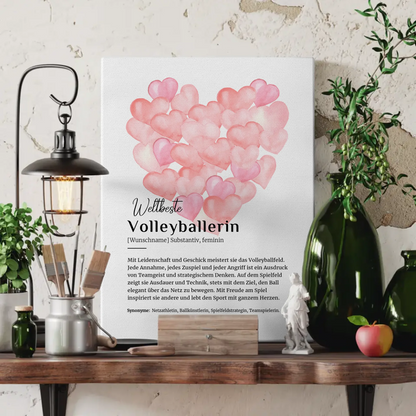Leinwand Definition Volleyballerin mit Namen Geschenk personalisiert