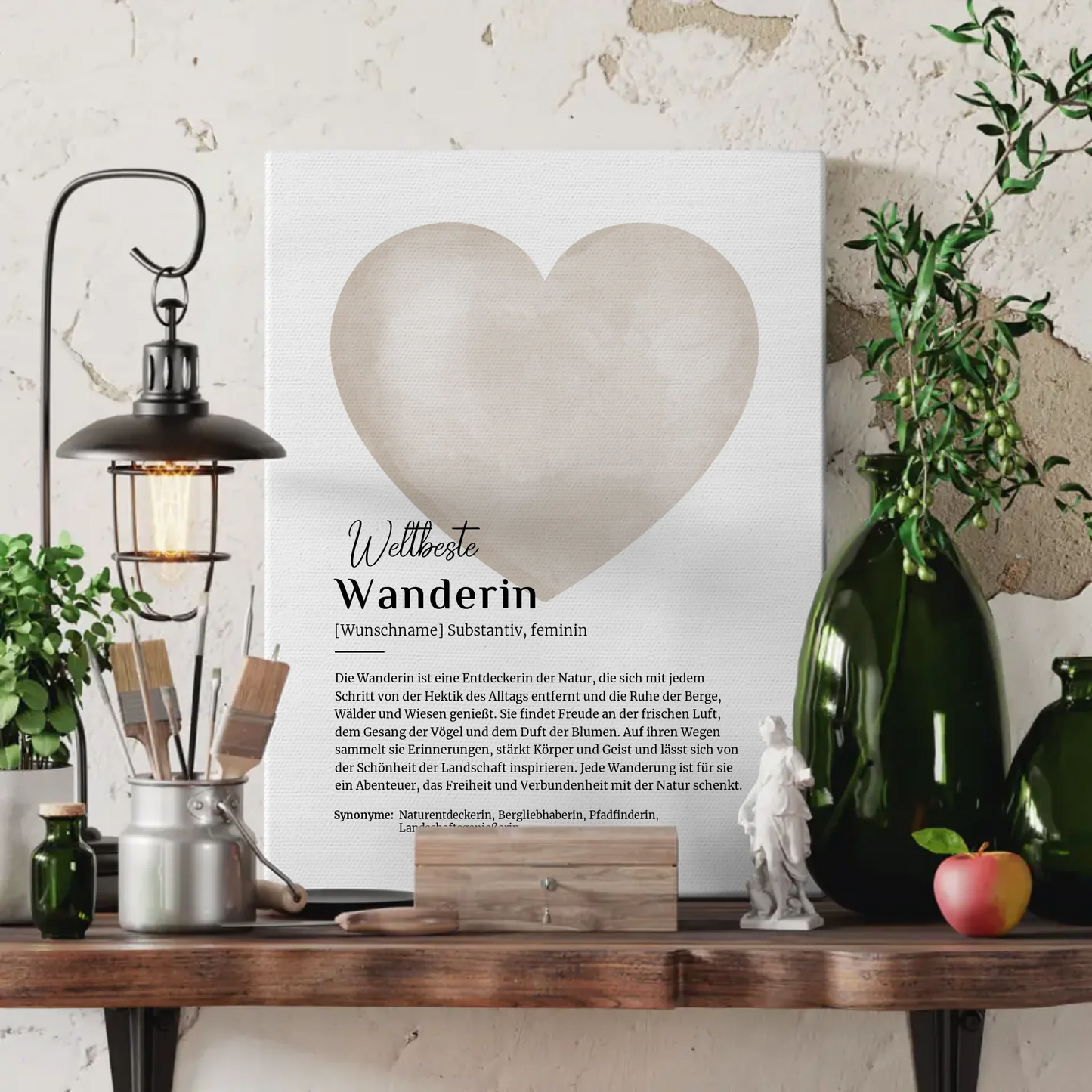 Leinwand Definition Wanderin Wandern mit Namen Geschenkidee