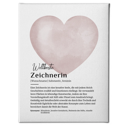 Leinwand Definition Zeichnerin Zeichnen mit Namen Geschenkidee