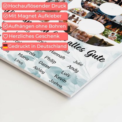 Magnetisches Fotoboard mit Unterschriften 18 Geburtstag