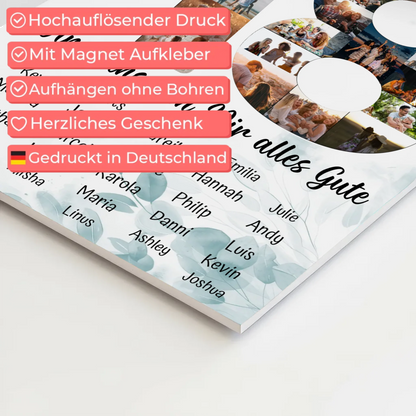 Magnetisches Fotoboard mit Unterschriften 18 Geburtstag