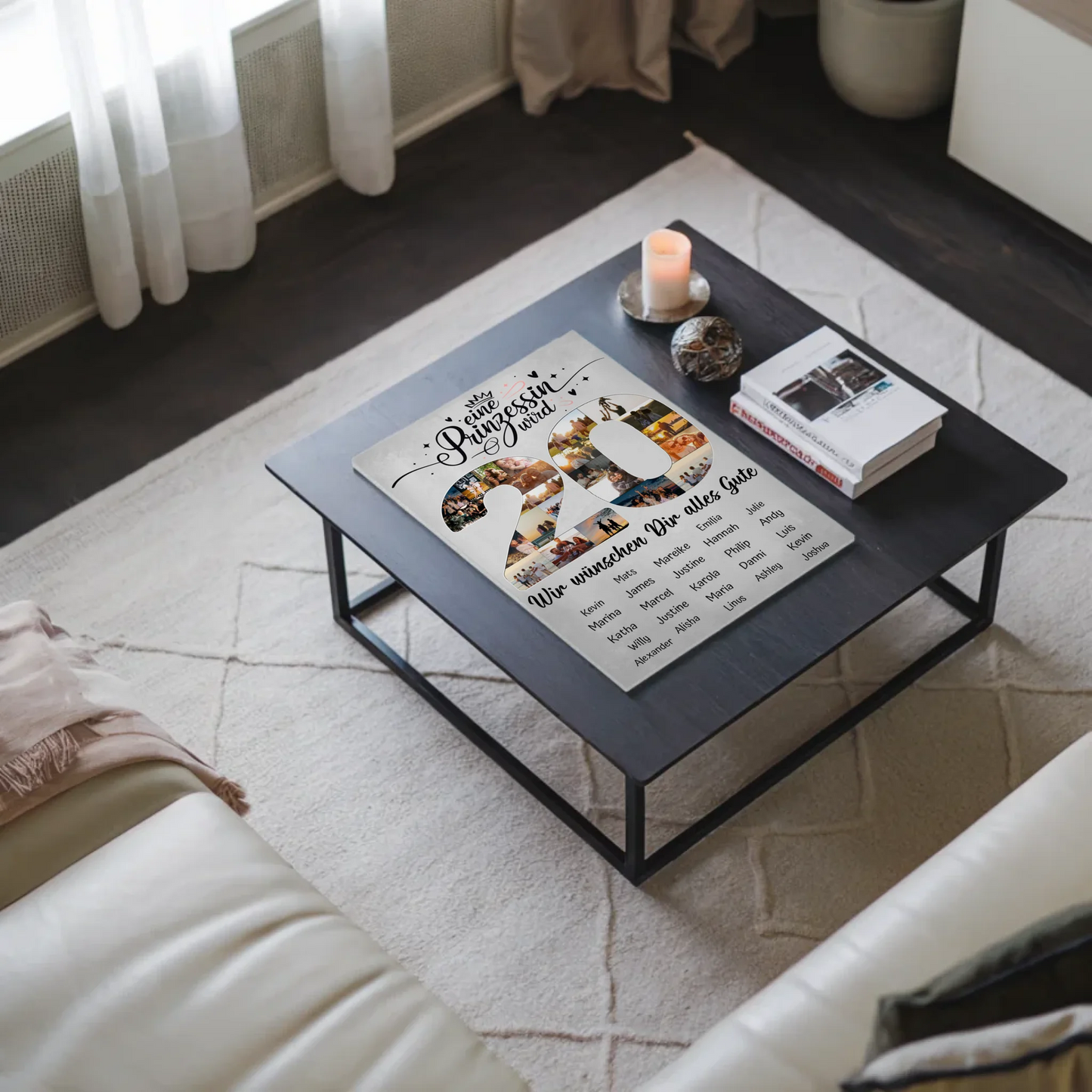 Magnet Poster mit Wunschtext 20 Geburtstag Prinzessin