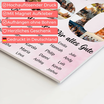 Magnet Wandbild mit Unterschriften 30 Geburtstag Königin