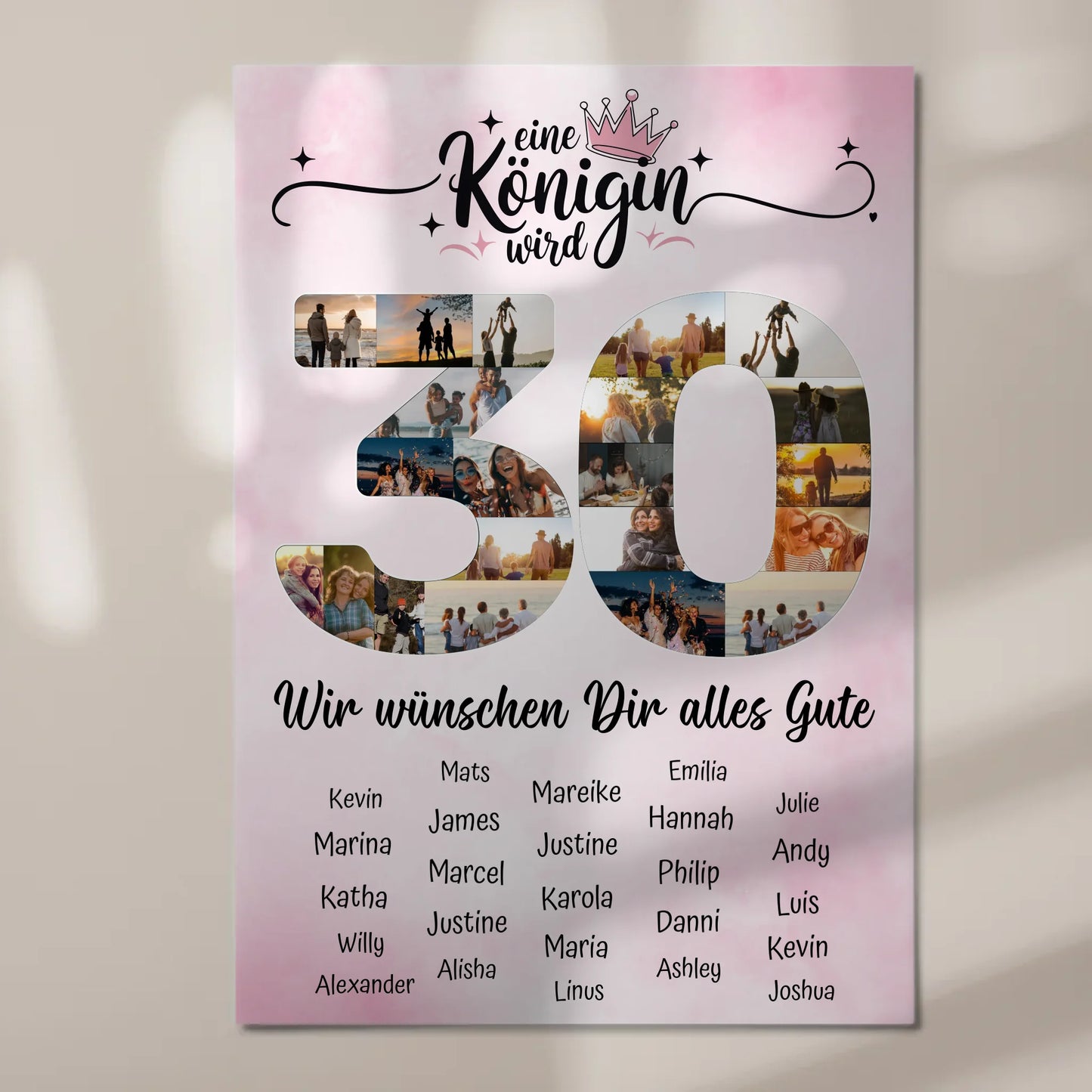 Magnet Wandbild mit Unterschriften 30 Geburtstag Königin