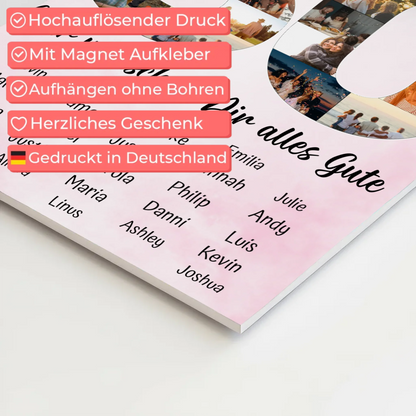 Magnet Wandbild mit Unterschriften 30 Geburtstag Königin