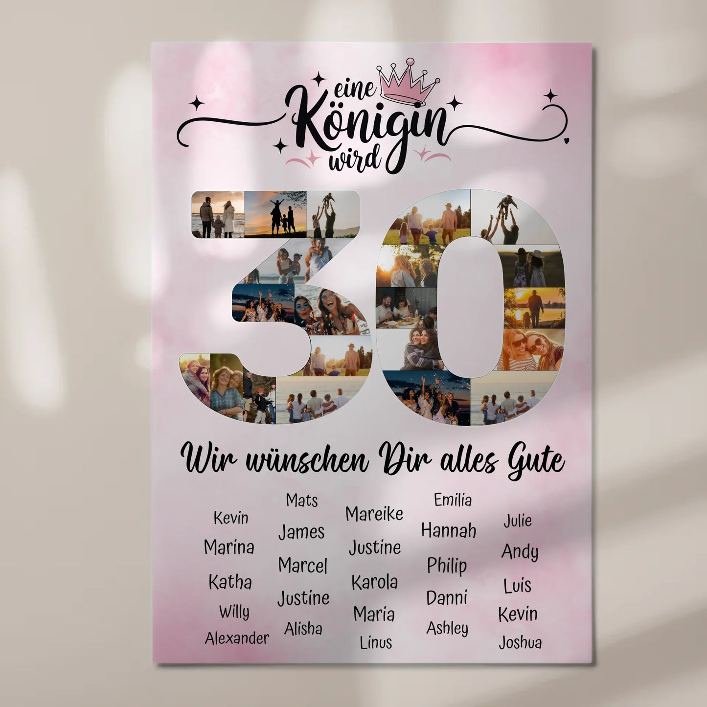 Magnet Wandbild mit Unterschriften 30 Geburtstag Königin
