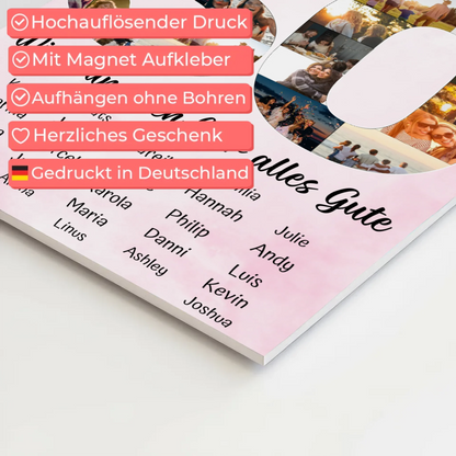 Magnet Wandbild mit Unterschriften 30 Geburtstag Königin