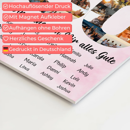 Magnet Wandbild mit Unterschriften 30 Geburtstag Königin