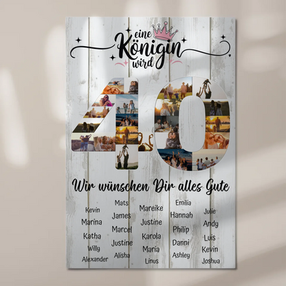 Magnetisches Poster mit Wunschtext 40 Geburtstag Fotoboard