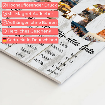 Magnetisches Poster mit Wunschtext 40 Geburtstag Fotoboard