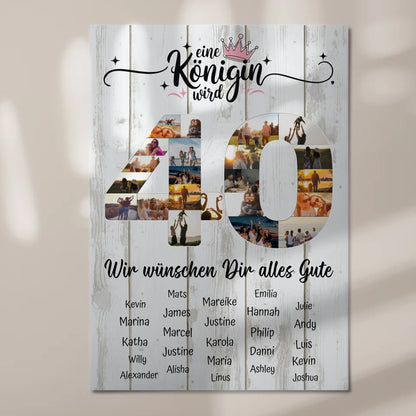 Magnetisches Poster mit Wunschtext 40 Geburtstag Fotoboard