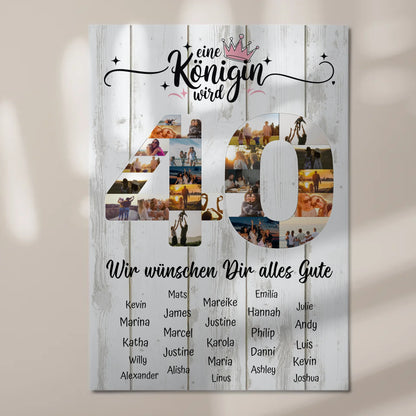 Magnetisches Poster mit Wunschtext 40 Geburtstag Fotoboard