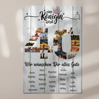 Magnetisches Poster mit Wunschtext 40 Geburtstag Fotoboard