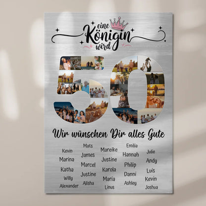 Fotoboard Magnet Poster mit Unterschriften 50 Geburtstag