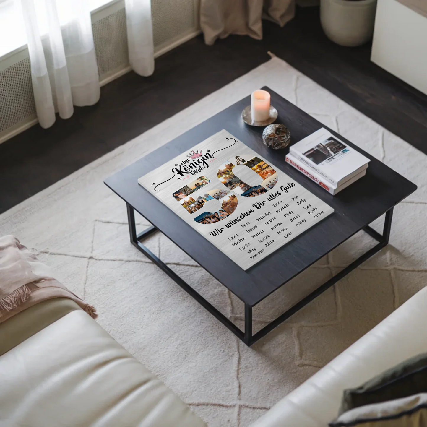 Fotoboard Magnet Poster mit Unterschriften 50 Geburtstag