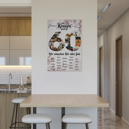 Fotoboard mit Wunschtext 60 Geburtstag Poster magnetisch