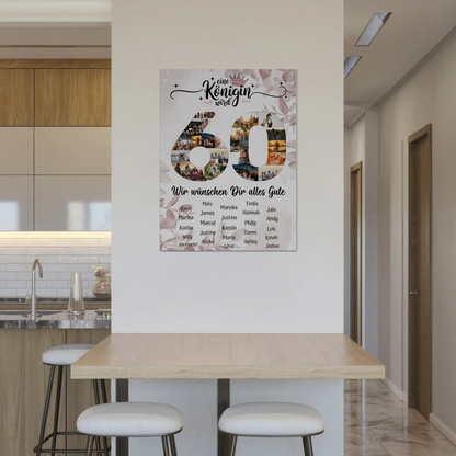Fotoboard mit Wunschtext 60 Geburtstag Poster magnetisch