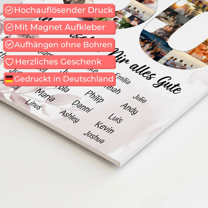 Fotoboard mit Wunschtext 60 Geburtstag Poster magnetisch