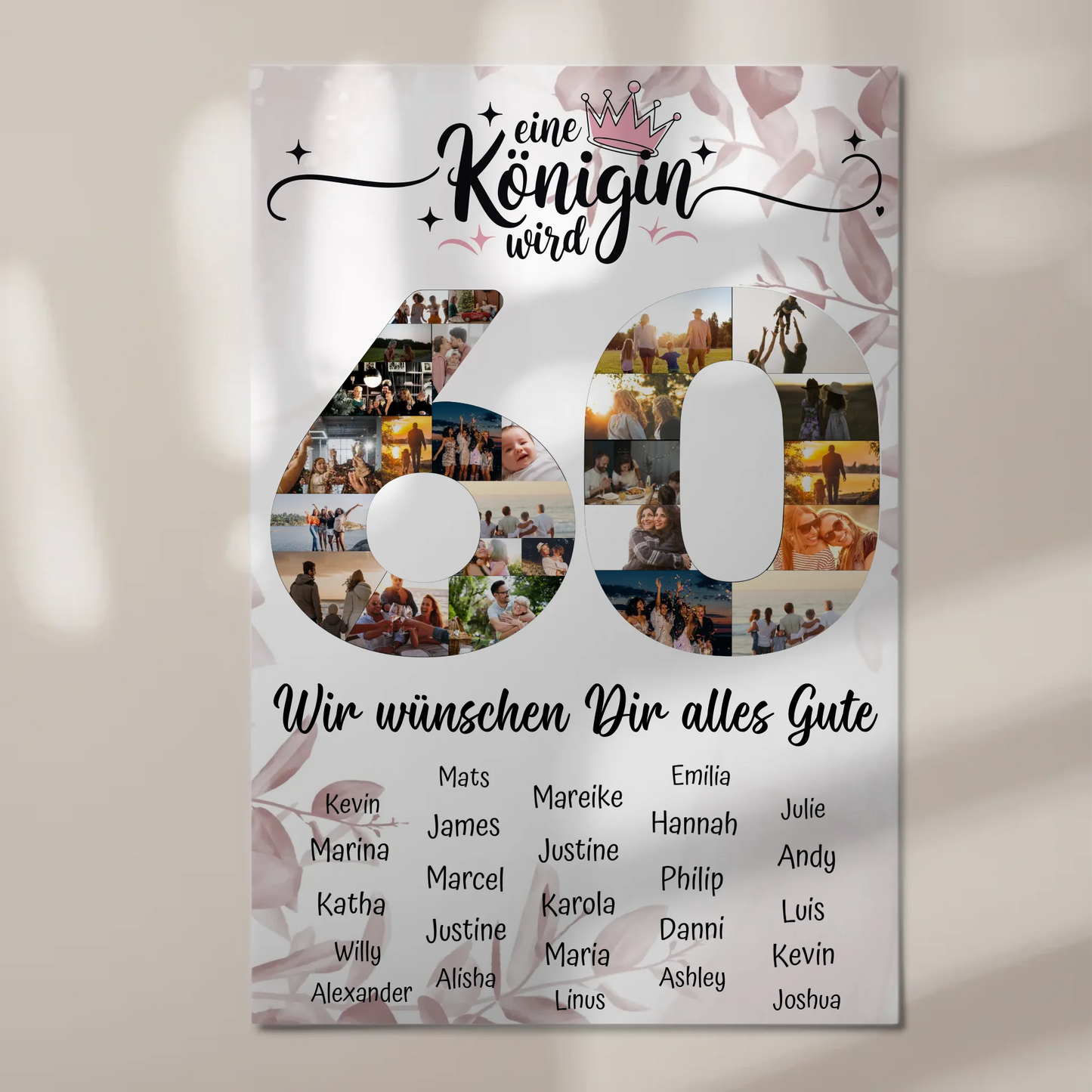 Fotoboard mit Wunschtext 60 Geburtstag Poster magnetisch