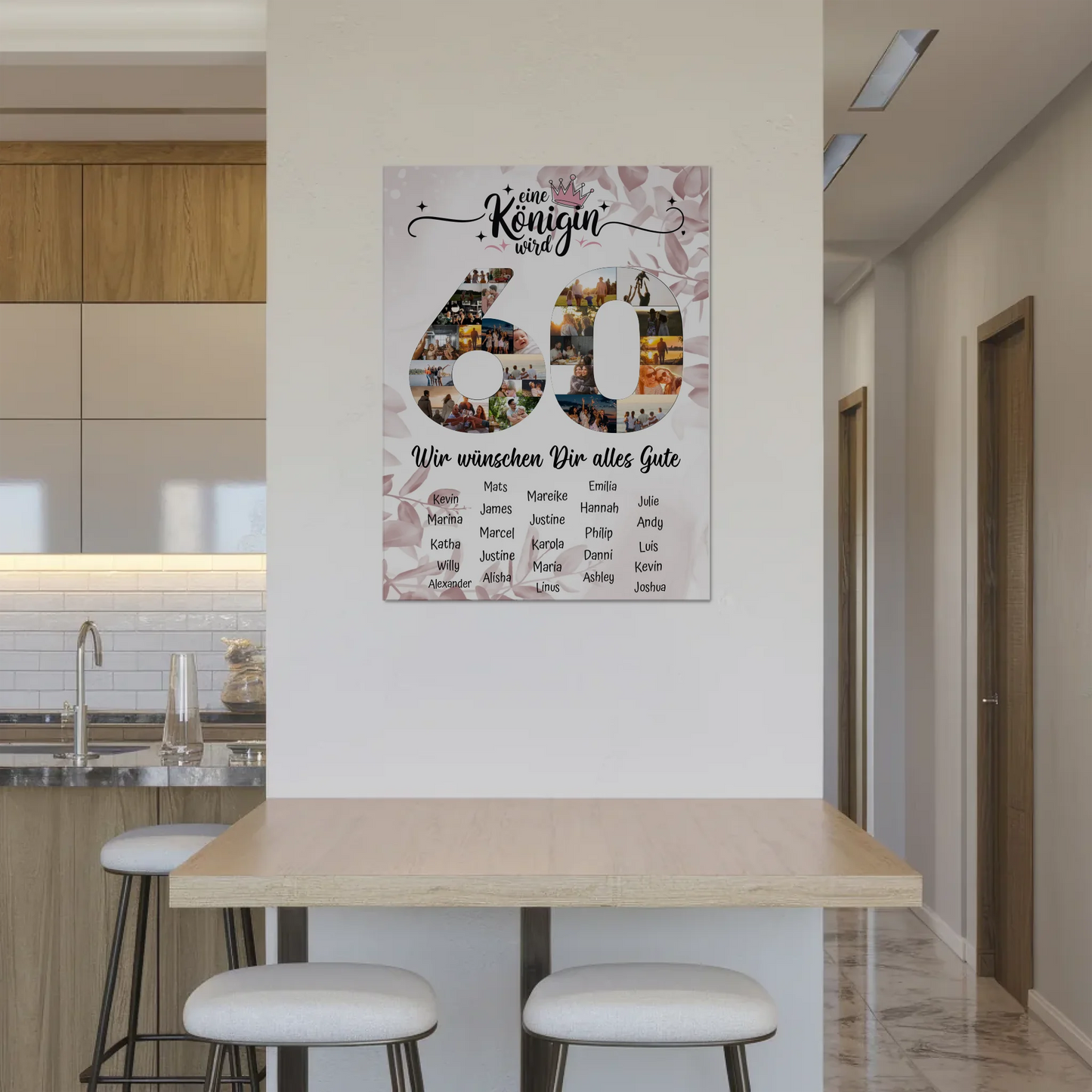 Fotoboard mit Wunschtext 60 Geburtstag Poster magnetisch