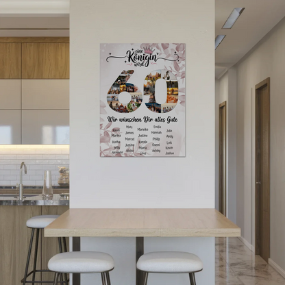Fotoboard mit Wunschtext 60 Geburtstag Poster magnetisch