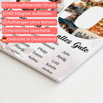 Fotoboard mit Wunschtext 60 Geburtstag Poster magnetisch