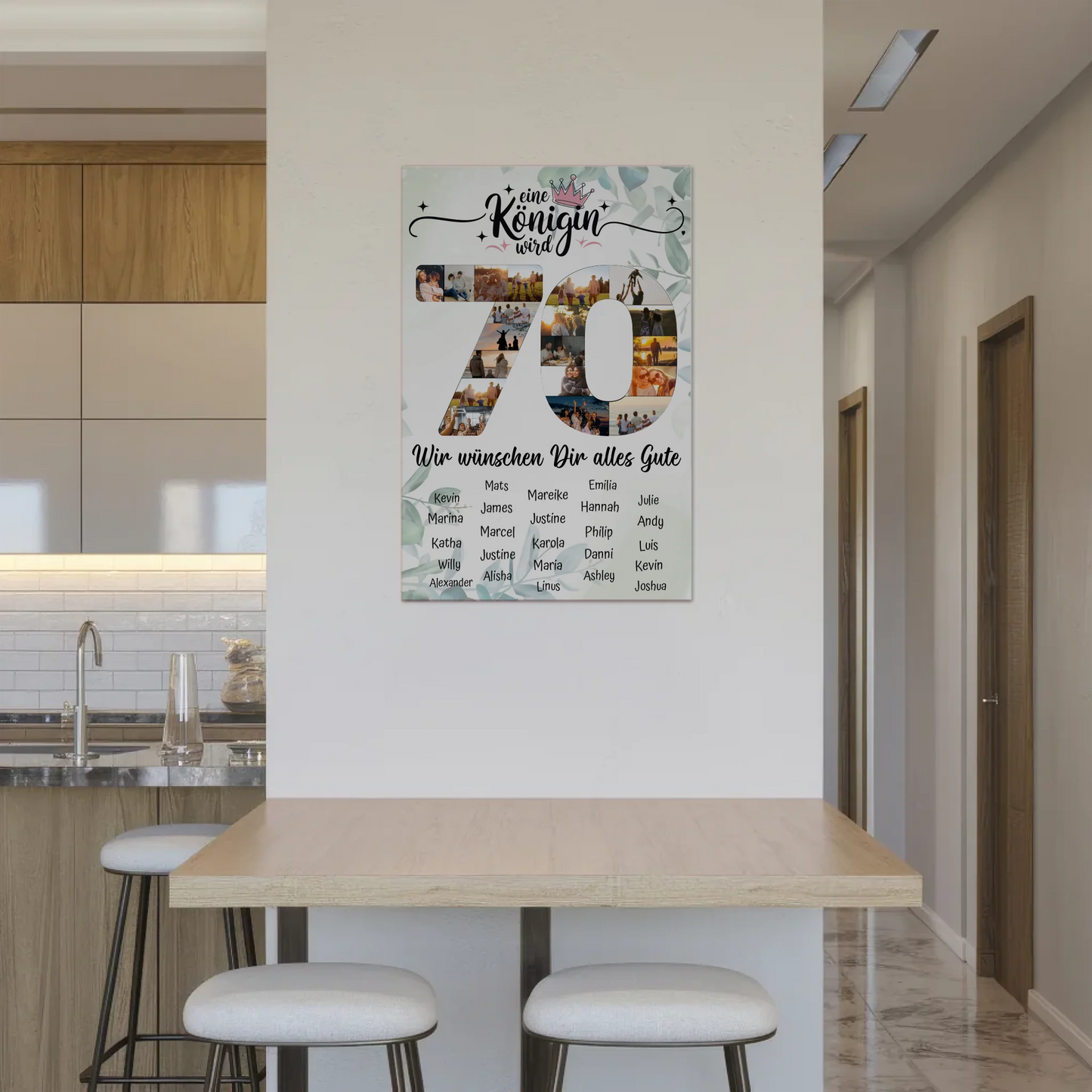 Magnetisches Fotoboard mit Unterschriften 70 Geburtstag Königin