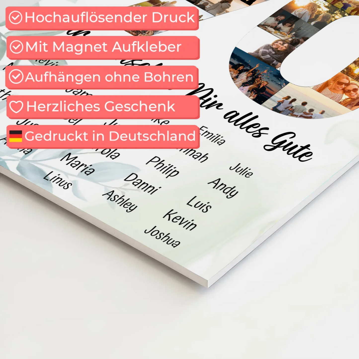 Magnetisches Fotoboard mit Unterschriften 70 Geburtstag Königin