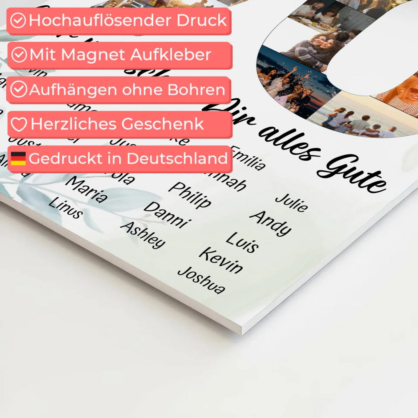 Magnetisches Fotoboard mit Unterschriften 70 Geburtstag Königin