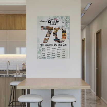 Magnetisches Fotoboard mit Unterschriften 70 Geburtstag Königin